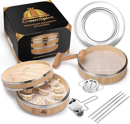 Bamboestomer van 10 inch - voor groenten en dumplings - met toebehoren
