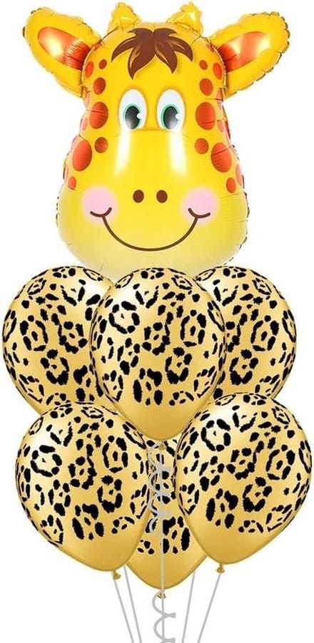 Ballonboeket Giraf, 7 Delige set