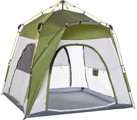 Outsunny-Campingzelt-Polyester, Aluminium-240L x 240B x 199H cm-Grün