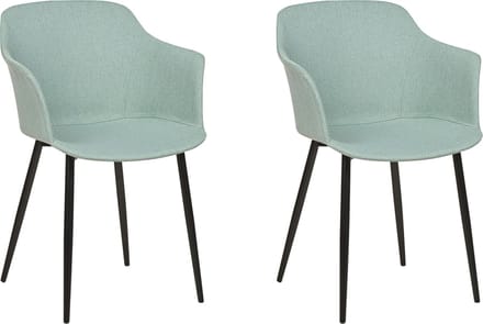 ELIM - Eetkamerstoel set van 2 - Mintgroen - Polyester