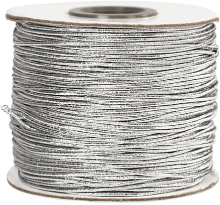 Elastisch koord, dikte 1 mm, zilver, 100 m