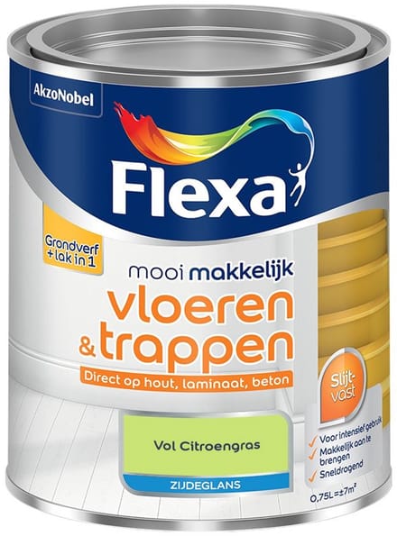 Flexa - Mooi Makkelijk Vloeren & Trappen Zijdeglans - Vol Citroengras - Mengverf - 750 Ml