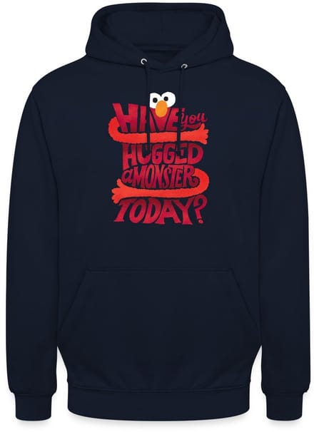 Sesamstraat Elmo Citaat Hugged A Monster Hoodie Unisex