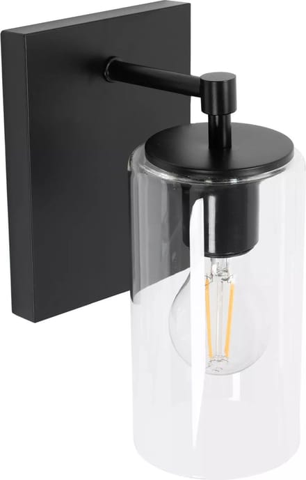 TooLight Zwarte wandlamp - elegant design - glas en metaal - 1 lichtpunt - E27 fitting