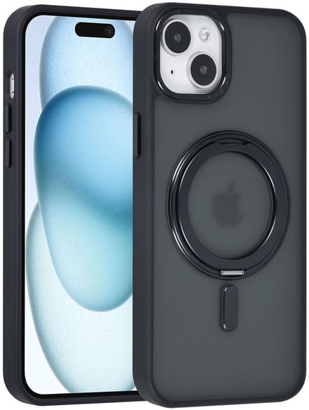 UNIQ Accessory Back Cover voor iPhone 15 & 14 Plus - Zwart - MagSafe-ondersteuning - Schokabsorberend