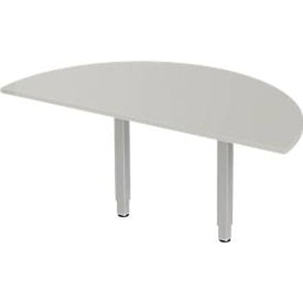 Schäfer Shop Select PLANOVA ERGOSTYLE aanbouwtafel, 1/2 cirkel, aluminium lichtgrijs/wit