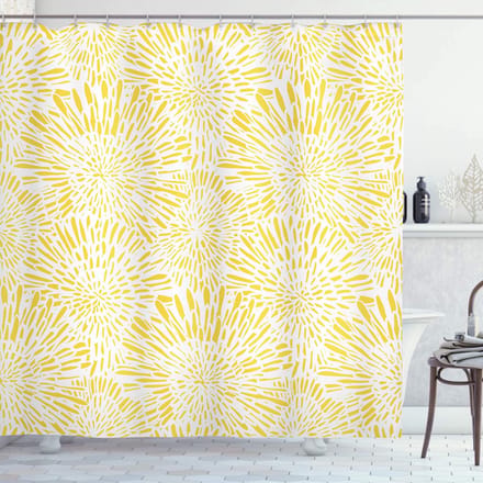ABAKUHAUS douchegordijn – Geel/Wit – 175x200 cm – waterafstotend