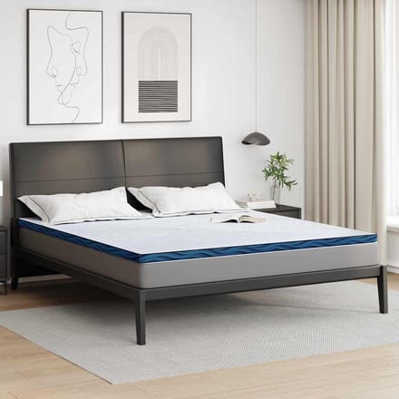 vidaXL - Matras - Topper - 200 - x - 200 - cm - dik - Jacquard - stof - Wit