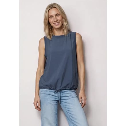 Blousetop met ronde hals en banddetail