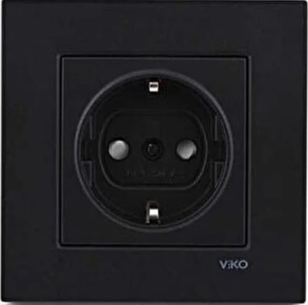 Panasonic Viko -Zwarte Wandcontactdoos-Stopcontact-Inbouw-Randaarde-Compleet