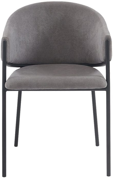Vente-unique Set van 2 stoelen met stoffen en metalen armleuningen - Grijs - ORDIDA