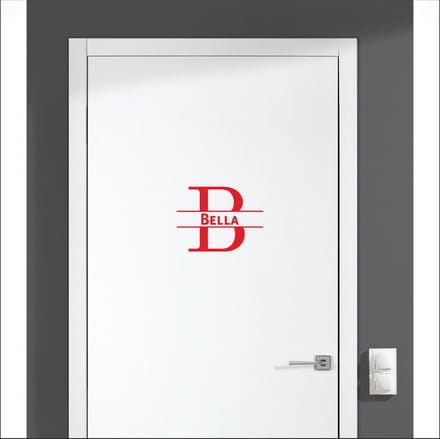 Deursticker Met Naam -  Bella - Rood