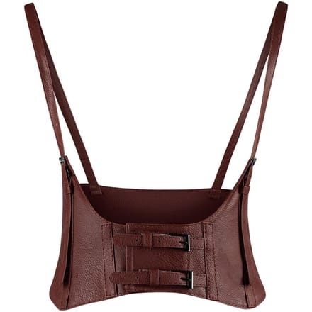 Dames Korset Riem PU Leer Elastisch Cincher Vest Brede Tailleband Tailleband koffie