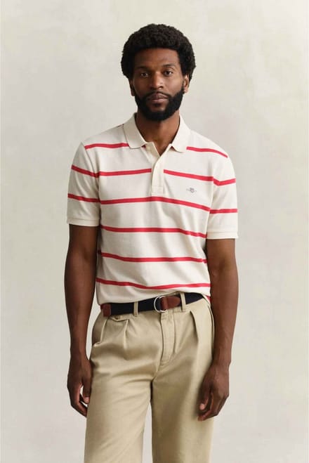Gant 2014094 Korte Mouw Poloshirt Beige M Man