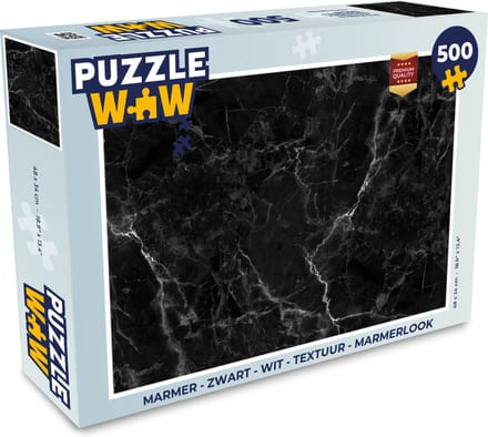 Puzzel Marmer look - Luxe - Zwart - Legpuzzel - Puzzel 500 stukjes