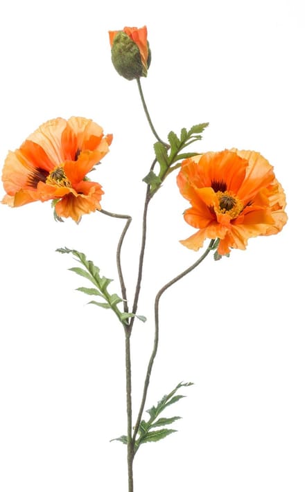 Emerald - Kunstbloem Klaproos oranje 90cm - Kunstplant voor binnen