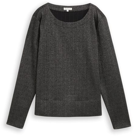 Tom Tailor - Shirt met lange mouwen met glittereffect - Maat S - glitter fabric