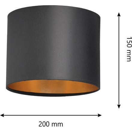 HELAM Kap Alba, Ø 20 cm, E27, zwart/goud