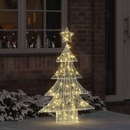 vidaXL Kerstboom 100 LED's Warmwit 120 cm Acryl