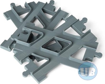 Uniblocks Treinrails kruising - Universele rails van ABS plastic - 2 stuks