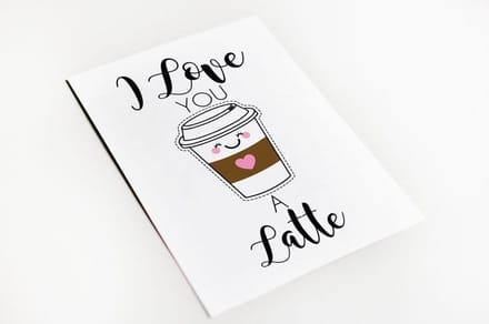 Wenskaart Love you a latte