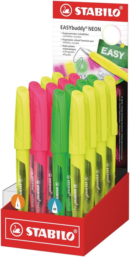 Vulpen stabilo easybuddy l en m neon ass | 16 stuks