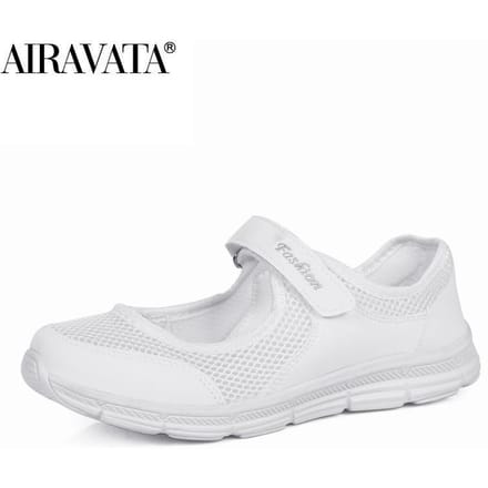 Dames van middelbare leeftijd Casual mode holle platte bodem knoop luie sneakers maat 35-43 38