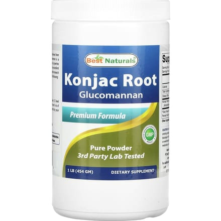 Best Naturals, Konjacwortelglucomannan, 1 pond (454 gr)
