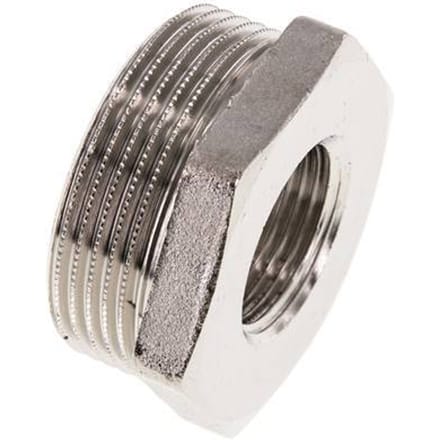 G 3/4'' x G 1 1/2'' F/M Vernikkeld Messing Verloopring 16 Bar - FL2S-FM-BN-034G-112G