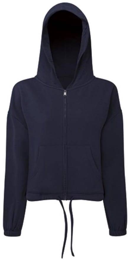 TriDri - Drawstring Dames Hoodie met Rits Recycled - Navy maat S/M