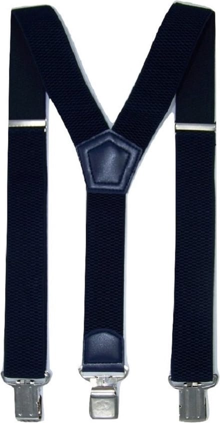 Bretels Donkerblauw met stevige sterke brede stalen clips