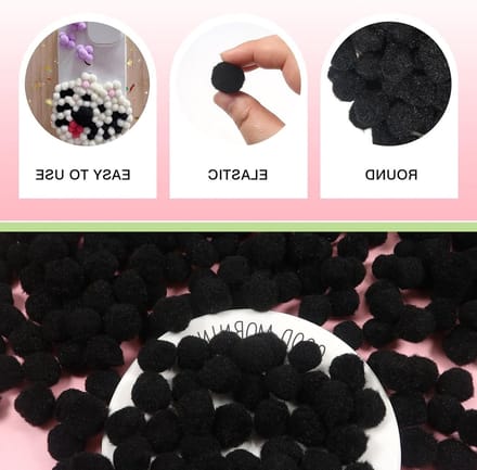 300 Stuks 1cm Mini Pompoms - Fluffy Pompoms Ballen voor DIY Knutselprojecten en Decoraties