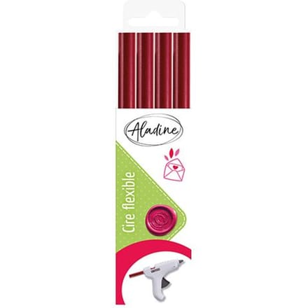 Aladine zegelwas sticks set 4 stuks paars rood voor kaarten.