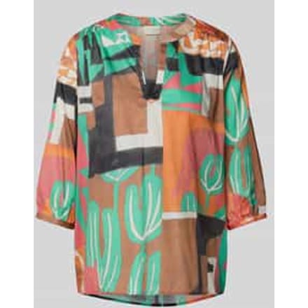 Regular fit blouse met 3/4-mouwen