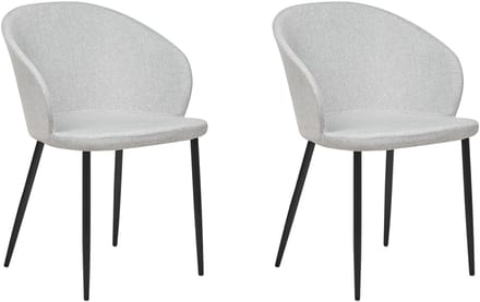 MASON - Eetkamerstoel set van 2 - Lichtgrijs - Polyester
