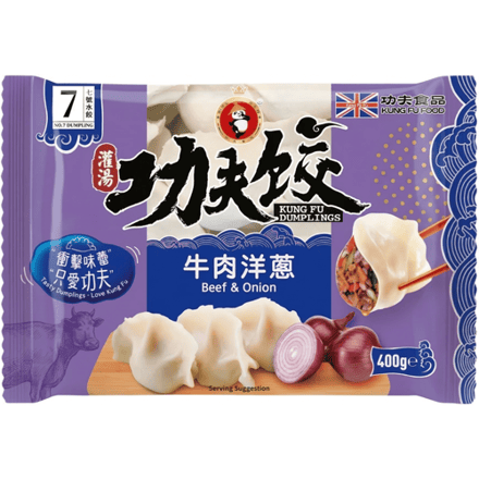 KUNG FU KUNGFU Rundvlees- en Ui Dumplings 400g
