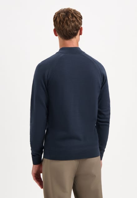 No Excess Pullover Half Zip High Collar Solid Night Size: 3XL | Sweaters Outlet | Heren | Blauw