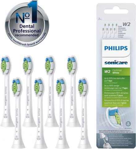 Philips Sonicare W2 Optimal White HX6068/12 - Opzetborstels - 8 stuks