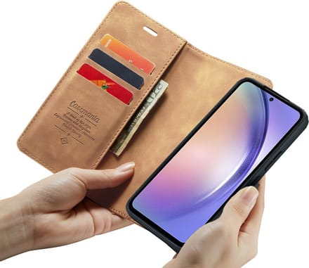 Google Pixel 8 Bookcase hoesje - CaseMe - Effen Bruin - Kunstleer