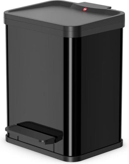 Hailo Öko uno plus M 6192600 Afvalbak 17 l Plaatstaal (b x h x d) 320 x 430 x 340 mm Zwart Met voetpedaal 1 stuk(s)