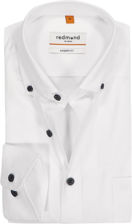 Redmond modern fit overhemd - Oxford - wit