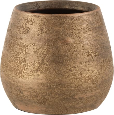 J-Line bloempot Oneffen Ruw - keramiek - goud - medium - Ø 20 cm