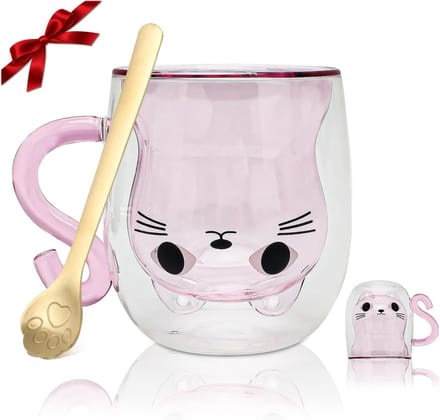 Solidchoice - Schattige Kat Mokken met Lepel, 300ml