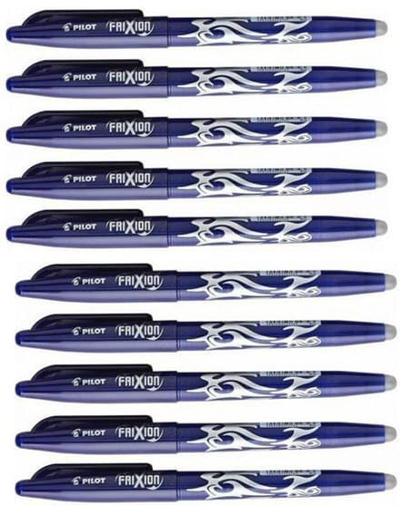 Uitwisbare Pennen - Rollerball Pennen - Teksten Corrigeren - Direct Uitwisbaar - 10 Stuks - Blauw