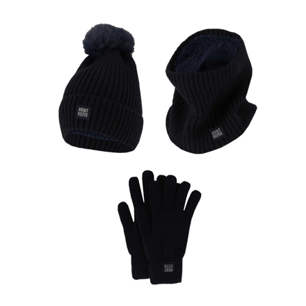 Heatkeeper - Thermoset dames - Handschoenen/Muts/Nekwarmer - 2-Pack - Navy - Onesize