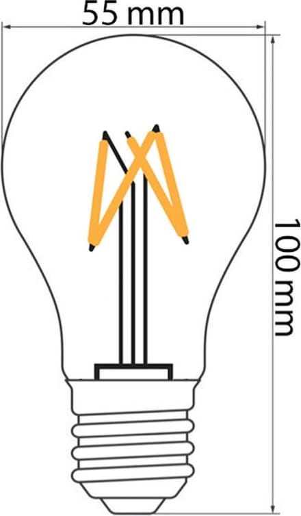 Prikkabel set met dimbare 4 watt LED filament lampen