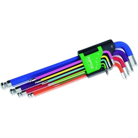 Zeskant stiftsleutelset HEX TOPTUL 9Stk (1.5 2 2.5 3 4 5 6 8 10 mm)