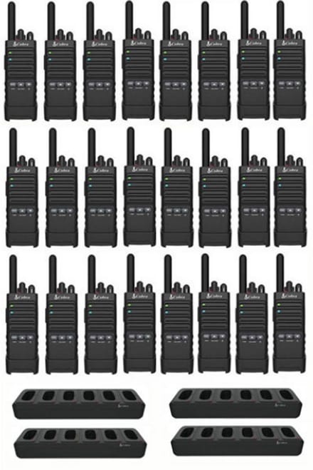 Set van 24 Cobra PX650 UHF PMR446 portofoons met multilader
