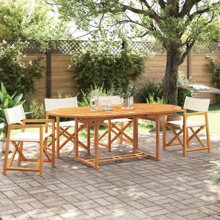 vidaXL - Inklapbare - stoelen - 4 - st - stof - crèmewit