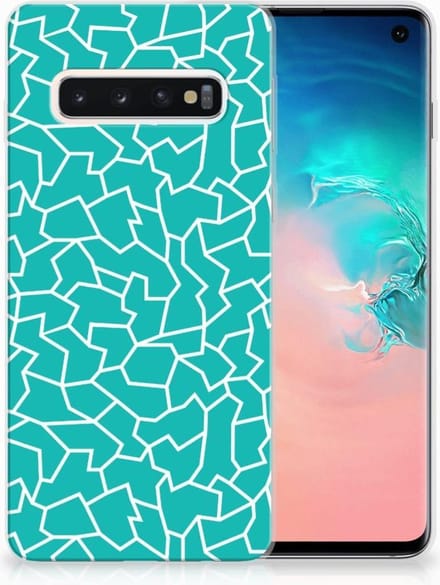 Samsung Galaxy S10 Hoesje maken Cracks Blue